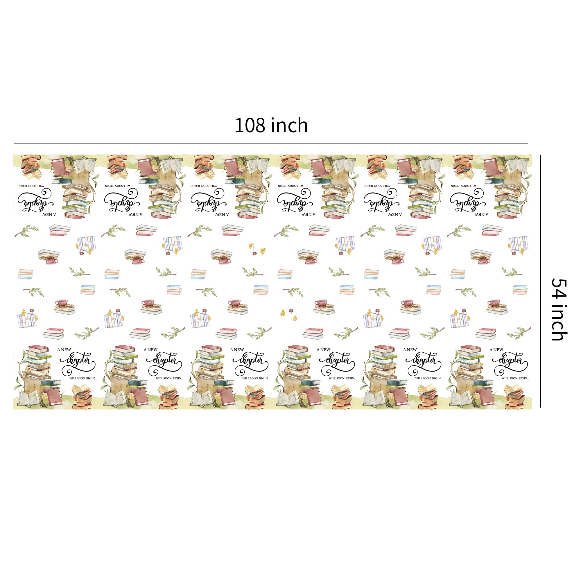 APOWBLS Storybook Baby Shower Decorations Tablecloth - A New Chapter Will Soon Begin Book Theme Party Supplies Table Cover, Library Reading Book Club Decoration Table Cloth - 3Pack (54in x 108in)