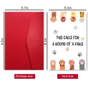 Funny Graduation Card for Friends, Cute Paws Congratulations Card for Him Her, New Job Card