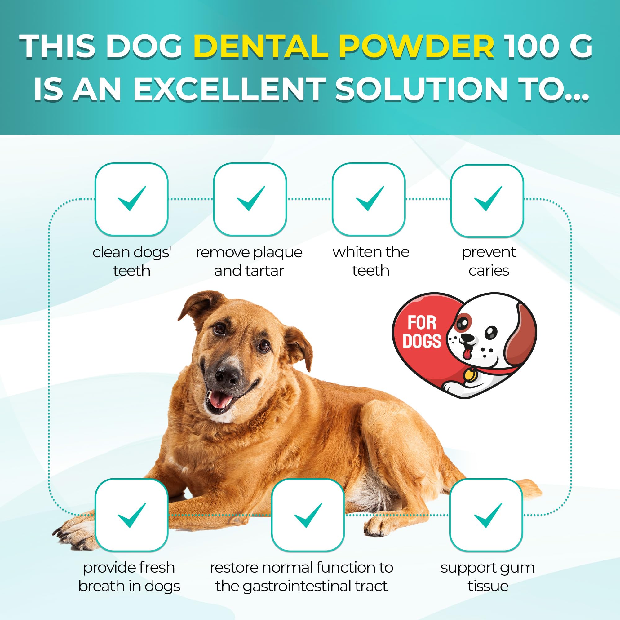 Dental Cleaning Powder ✿ Plaque Off Powder Dog ✿ Dog Teeth Cleaning Powder ✿ Plaque Remover for Teeth Dog ✿ Dog Dental Powder ✿ Dental Powder for Dogs Teeth ✿ Dog Tartar Remover for Teeth ✿ 100 G