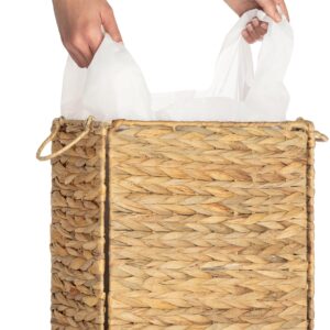 AppliaFit Wicker Trash Can - Fits Grocery Shopping Bags - Waste Basket for Reusing Grocery Shopping Bags (2-Pack)