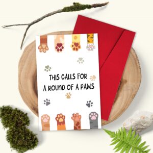 Funny Graduation Card for Friends, Cute Paws Congratulations Card for Him Her, New Job Card