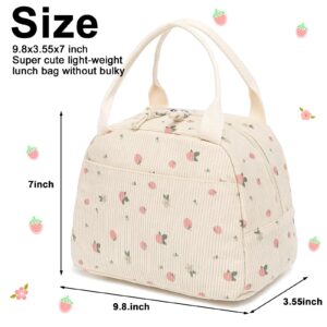 BTOOP Lunch Box for Women Kids Girls Insulated Lunch Bag Cute Corduroy Lunchbox Adults Small Lunch Tote Bags Reusable Cooler for Work Office School Picnic Travel