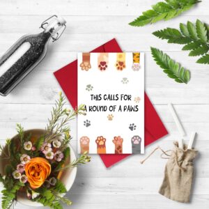 Funny Graduation Card for Friends, Cute Paws Congratulations Card for Him Her, New Job Card