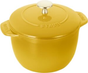 staub la cocotte de gohan citron z1029-064 la cocotte de gohan citron m 6.3 inches (16 cm) rice pot, 2 pieces, cast iron, enameled pot, rice cooker