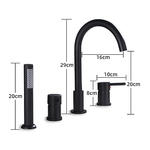 Kitchen Sink Faucet，Bathroom Faucets， Bath Shower Mixer Tap Single Lever Hot and Cold Water Tub Tap with Handheld Shower Head Brass Bath Taps with Shower Mixer for Bathroom/Black