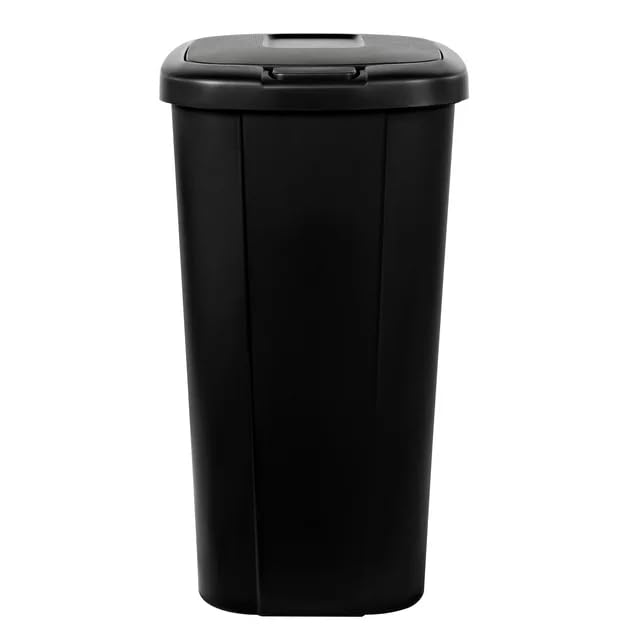 Generic 13.3 Gallon Trash Can, Plastic Touch Top Kitchen Trash Can, Black