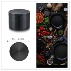 2.5inch Spice Grinder Zinc Alloy Mills(Black) -Suitable Kitchen