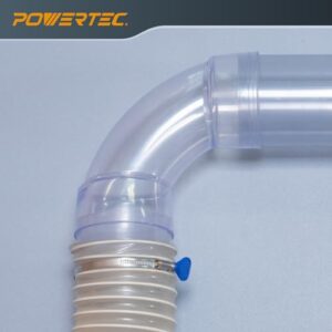 POWERTEC 70309-P2 4 Inch ID 90 Degree Elbow for 4 Inch OD Dust Collection Pipes, Adapters and Fittings with Splice for 4 Inch ID Dust Collection Hose Connector (Clear), 2 Sets