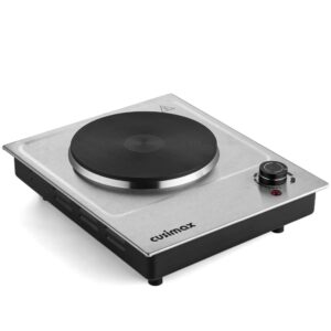 cusimax electric hot plate, 1500w single burner, hot plate for cooking electric burner, portable countertop burner stainless steel, easy to clean