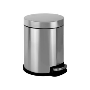 tarunmo kitchen trash can 1.32gal stainless steel bathroom trash can, ideal bathroom garbage can, kitchen trash can with soft-close lid 5l