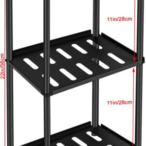 VOTZAAQ Corner Shower Caddy 3 Tier Standing Shower Caddy Corner, Black Shower Rack Bathroom Storage Organizer with Handle, Rustproof Stainless Steel Corner Shelf, Shower Shelf for Inside Shower