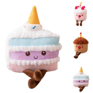 hmwqc cake plush pillow toy 9inch cake food plush toy birthday party decoration creative plushies birthday gifts for boys girls, wq5913js44i49wa5t