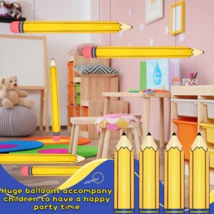 4 Pieces 44 Inch Giant Inflatable Pencils Balloon Back to School Dimensional Pencils Balloon Graduation Party Decoration for Back to School Classroom Garden Room Birthday Party Decorations