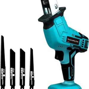 Cordless Brushless Power Reciprocating Saws Tool 0-3000 RPM for Makita 18V LXT BL1850B Battery Compact One-Handed Recipro Saw for Wood/Metal/PVC Cutting（No Battery）