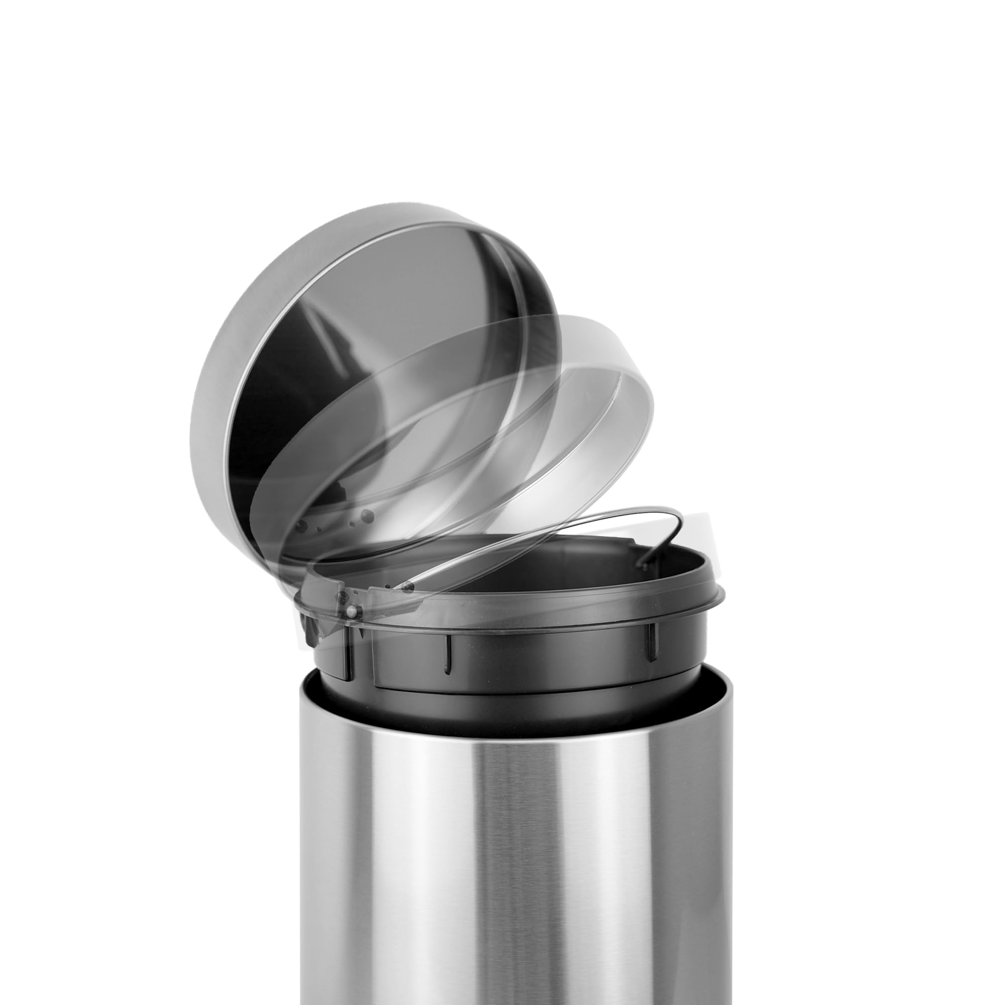 TARUNMO Kitchen Trash Can 1.32Gal Stainless Steel Bathroom Trash Can, Ideal Bathroom Garbage Can, Kitchen Trash can with Soft-Close Lid 5L