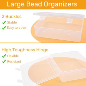 WISYOK 31 Pcs Bead Organizer Box, Bead Storage Container, Clear Craft Storage Box with Hinged Lid, Portable Bead Organizers and Storage for Organizing Jewelry, Small Crafts and Hardware