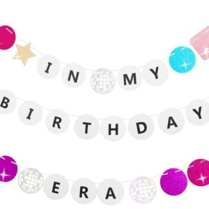 In My Birthday Era Banner 38Pcs Friendship Bracelet Birthday Banner Glitter Birthday Décor Birth-Tay Concert Tour Decorations Music Fans Birthday Party Decorations Era Party Favors Disco Prom Supplies