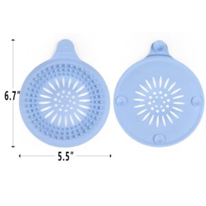 4 Pack Hair Catcher for Shower Drain, Bathtub Strainer Cover with Suction Cups for Bathroom Tub Kitchen Sink Protector