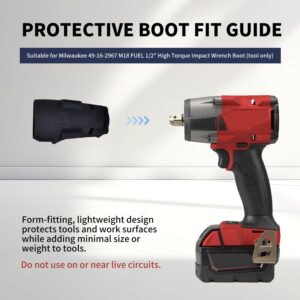 1pcs M18 Protective Boot 49-16-2967 49162967 High Torque Impact Wrench Boot for Milwaukee M18 FUEL 1/2" High Torque Impact Wrench with Friction Ring Protective 2967-20 only