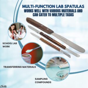 10 Pcs Multipurpose Lab Spatulas Kit Stainless Steel Micro Sampling Scoop Measuring Spoons with Fahenstock, Tweezers, Forceps & Mixing Cup for Scientific Laboratory Experiment Labware Supplies