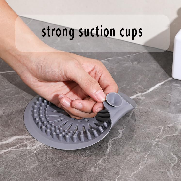 4 Pack Hair Catcher for Shower Drain, Bathtub Strainer Cover with Suction Cups for Bathroom Tub Kitchen Sink Protector