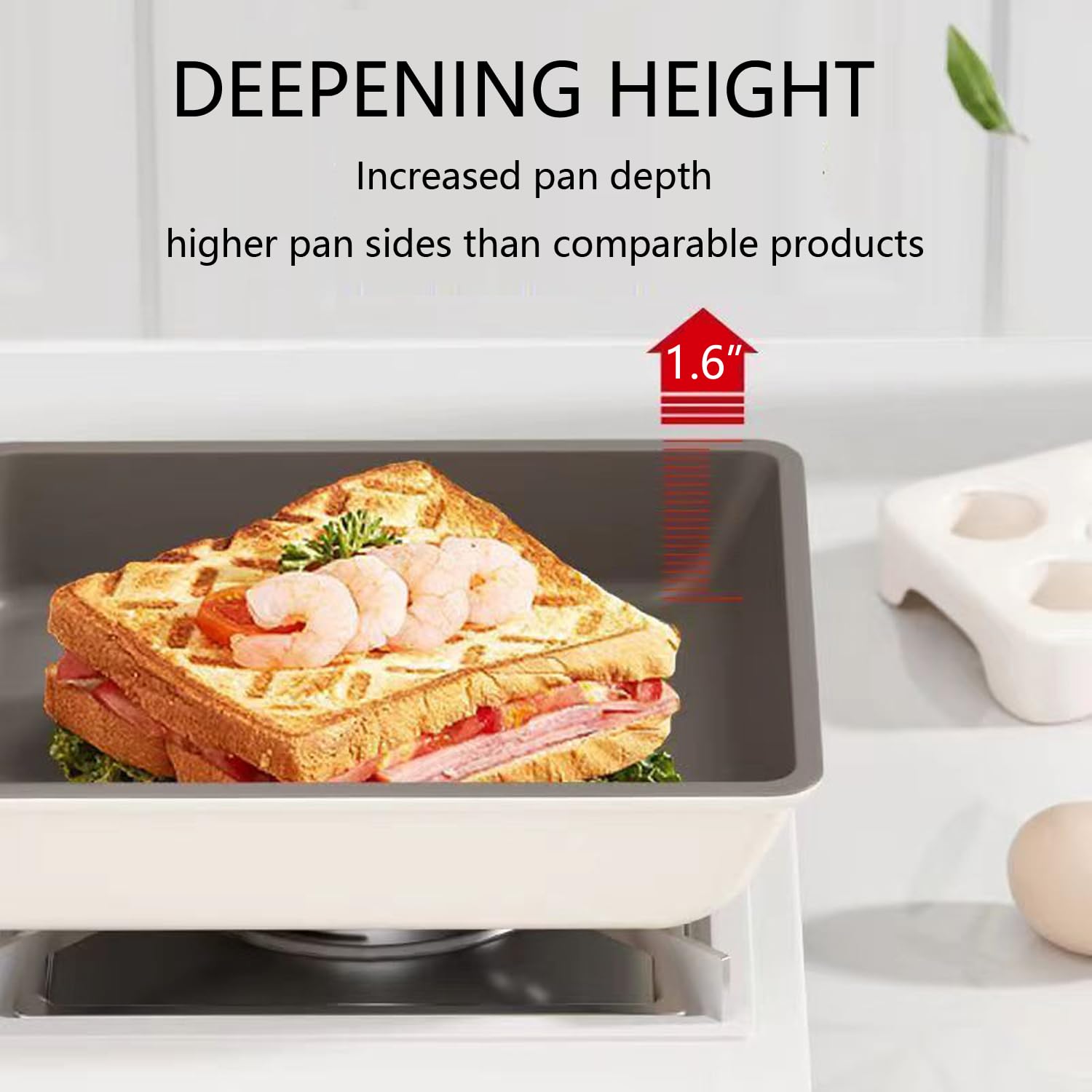 SLONUVLND Tamagoyaki Pan,Japanese Omelette Pan, Ceramic Tamagoyaki Egg Pan, Non Stick Rectangle Pan,Small Frying Pan 6 X 7 Inch Black