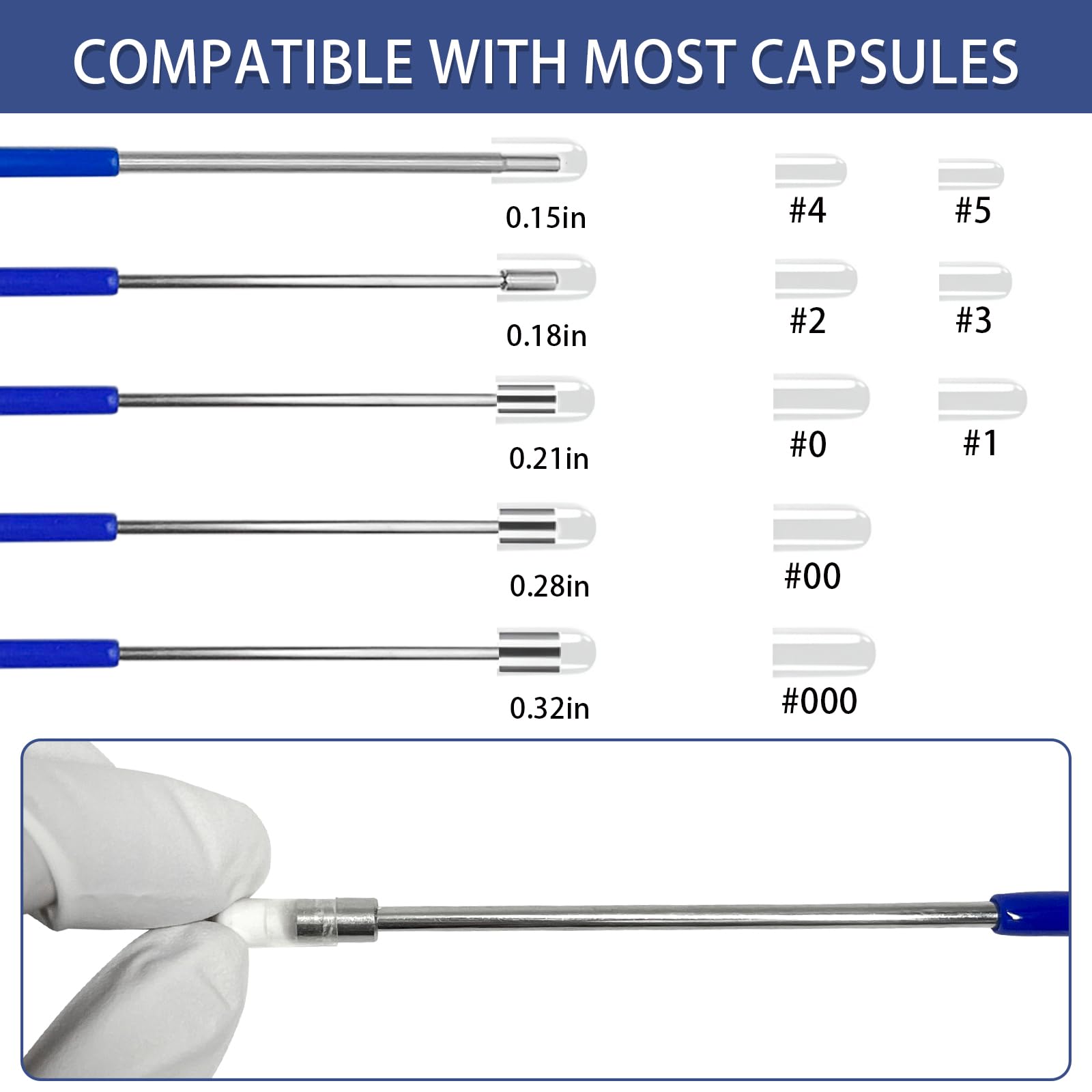 ZIGMEEY 15 Piece Capsule Filling Machine Kit for Pill Filler - All Sizes 000 00 0 1 2 3 4 5, Micro Lab Spoons, Herb Powder Tamper Tool, Spatula Scoop, Versatile for Medication & Supplements