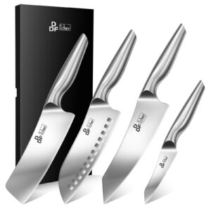 ddf iohef kitchen knife set, 4 piece professional ultra sharp knives set, japanese high carbon stainless steel chef knife set for home and kitchen