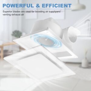 POWERENG Bathroom Ventilation Fan, 141CFM 0.7Sones Ceiling Mount Exhaust Fan,Bathroom Ceiling Fan,4 Inches Duct,White.