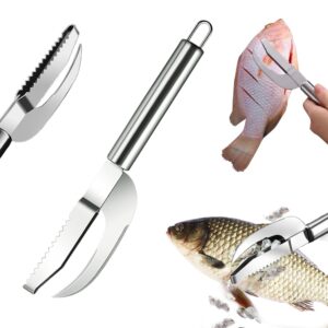 coloday 2024 upgrade 3 in 1 fish knife, multi fish scale knife 3 in 1 stainless steel shrimp whisker peeler tool, multifunctional shrimp line fish maw knife cleaner tool kitchen accessory (1)