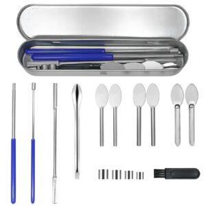 zigmeey 15 piece capsule filling machine kit for pill filler - all sizes 000 00 0 1 2 3 4 5, micro lab spoons, herb powder tamper tool, spatula scoop, versatile for medication & supplements