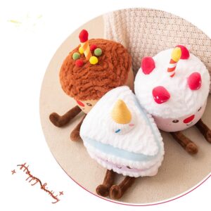 HMWQC Cake Plush Pillow Toy 9inch Cake Food Plush Toy Birthday Party Decoration Creative Plushies Birthday Gifts for Boys Girls, WQ5913JS44I49WA5T