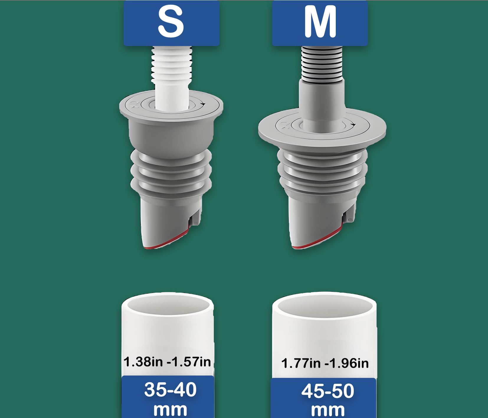 Washing Machine Drain Hose Seal.Floor Drain Plug Sewer Pipe Seal Sealing Cover. Sink Drain Pipe Silicone Seal,Wash Basin Drain Pipe Seal. 1.77in -1.96in [M (45-50mm)]