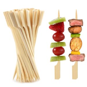 360 pcs bamboo skewers, 4.7 inches wooden skewers, skewers for appetizers wide flat paddle, skewer sticks for cocktail fruit bbq sandwich drink party supplies