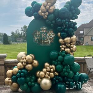 Green and Gold Balloon,57Pcs Green Gold Balloons Party Decorations 12in Dark green,metallic gold Latex Party Balloons for Birthday Decorations, Baby shower,Graduation,Jungle Party Decora