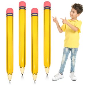 4 pieces 44 inch giant inflatable pencils balloon back to school dimensional pencils balloon graduation party decoration for back to school classroom garden room birthday party decorations