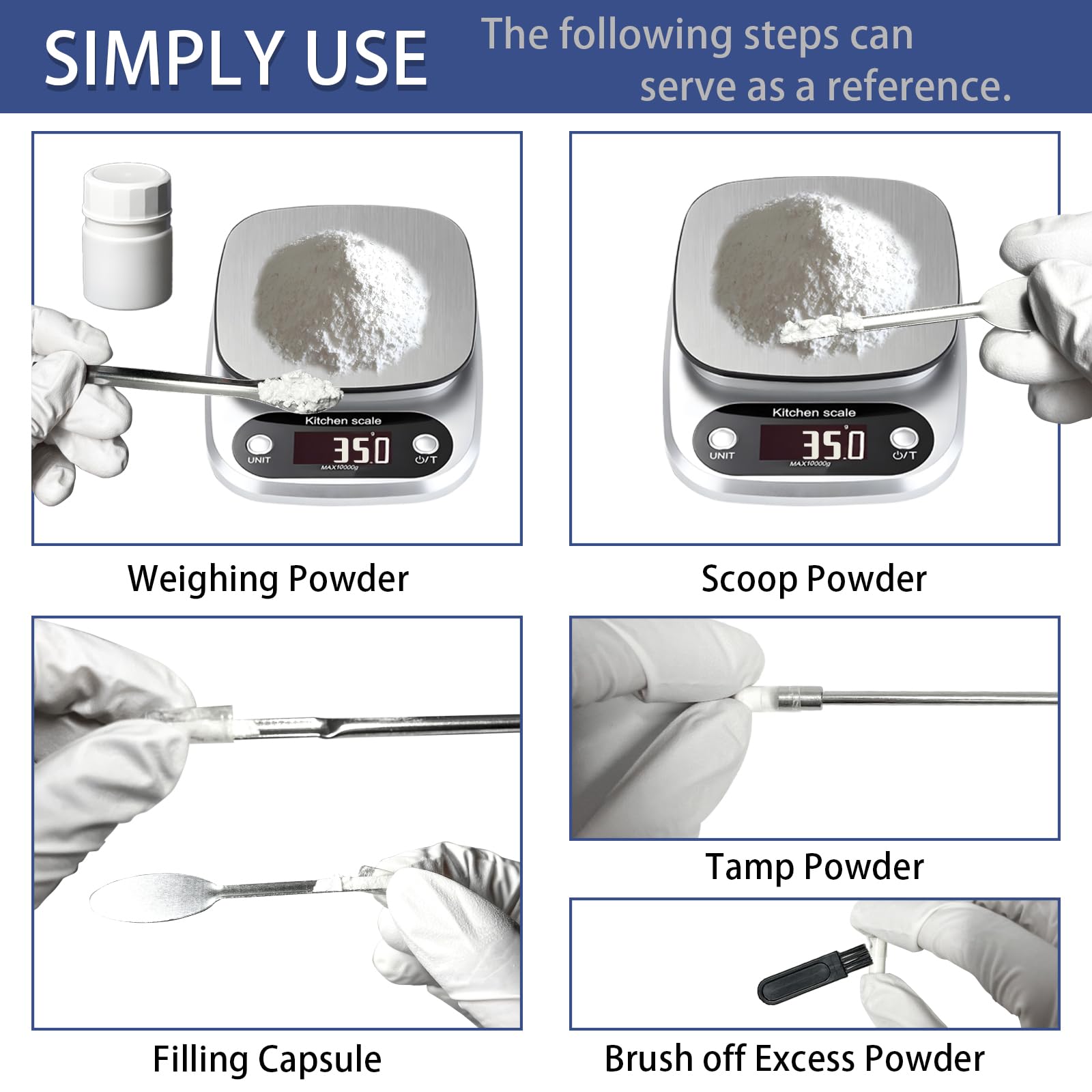 ZIGMEEY 15 Piece Capsule Filling Machine Kit for Pill Filler - All Sizes 000 00 0 1 2 3 4 5, Micro Lab Spoons, Herb Powder Tamper Tool, Spatula Scoop, Versatile for Medication & Supplements