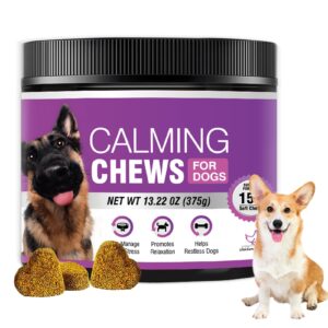 calming hemp chews for dogs 150pcs dog calming treats and bites with hemp oil - anxiety and stress relief for dogs puppy melatonin sleep aid calm dog, noise, thunder, barking, separation, chewing