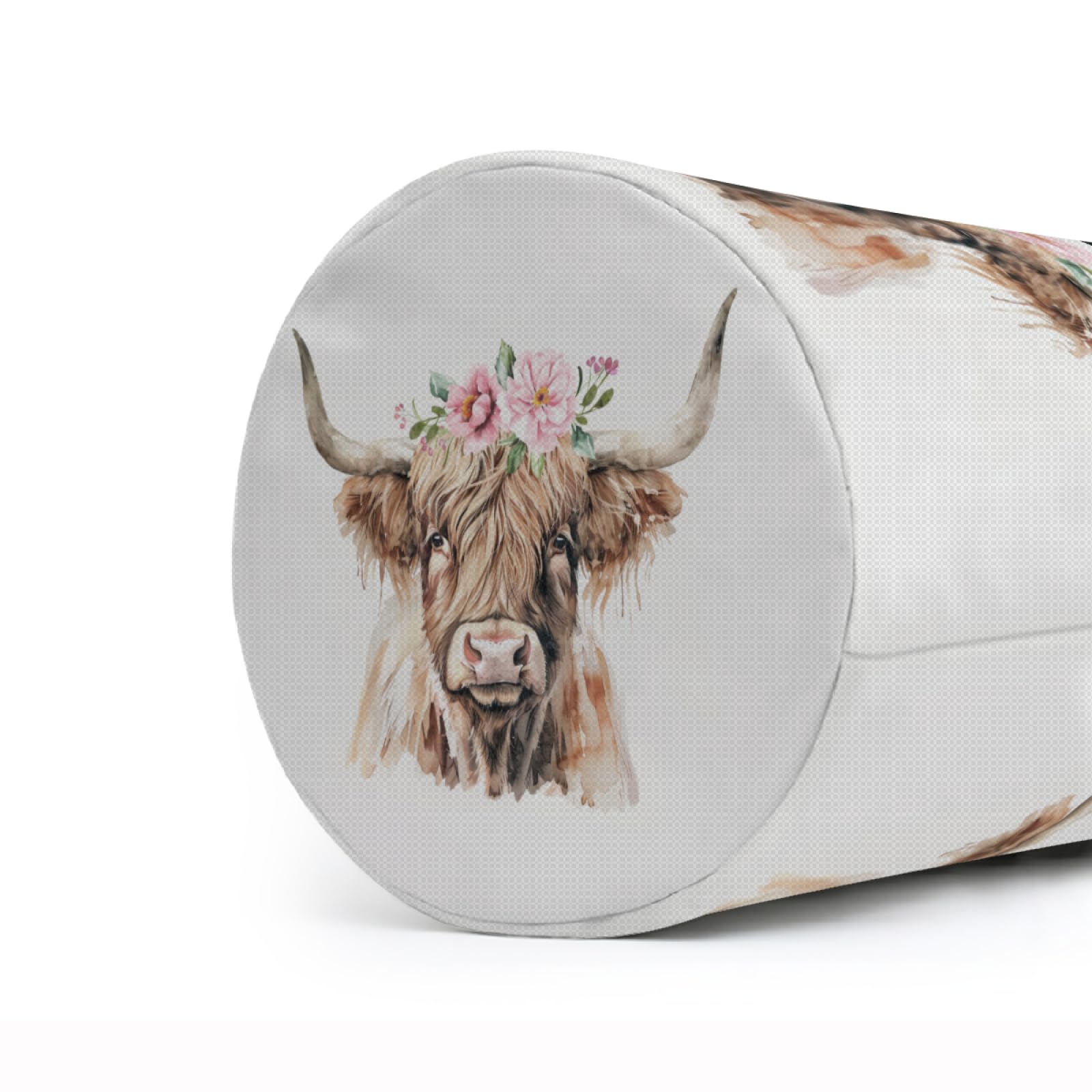 Laundry Basket Pink Floral Highland Cow Collapsible Laundry Hamper with Handles Clothes Storage Bin for Household Bedroom Bathroom College Dorms