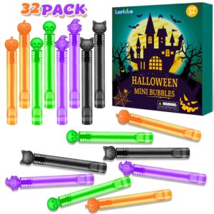 leetous halloween basket goodie bag stuffer fillers for kids 32 pcs, mini bubble wands party favors supplies for toddlers, small halloween non candy treats toys gifts classroom prizes for boys girls