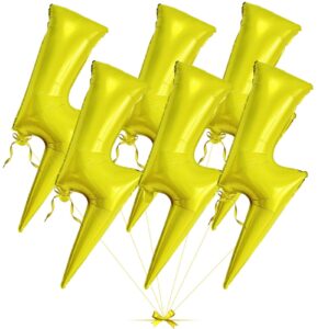 6 pcs lightning balloons giant 45 inch yellow lightning flash balloons lightning bolt shape foil balloons for birthday party wedding baby shower decoration supplies