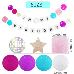 In My Birthday Era Banner 38Pcs Friendship Bracelet Birthday Banner Glitter Birthday Décor Birth-Tay Concert Tour Decorations Music Fans Birthday Party Decorations Era Party Favors Disco Prom Supplies