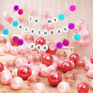 In My Birthday Era Banner 38Pcs Friendship Bracelet Birthday Banner Glitter Birthday Décor Birth-Tay Concert Tour Decorations Music Fans Birthday Party Decorations Era Party Favors Disco Prom Supplies