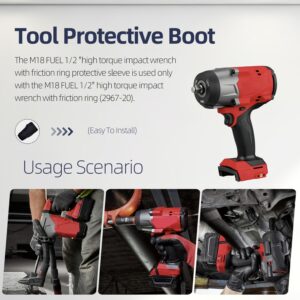 1pcs M18 Protective Boot 49-16-2967 49162967 High Torque Impact Wrench Boot for Milwaukee M18 FUEL 1/2" High Torque Impact Wrench with Friction Ring Protective 2967-20 only