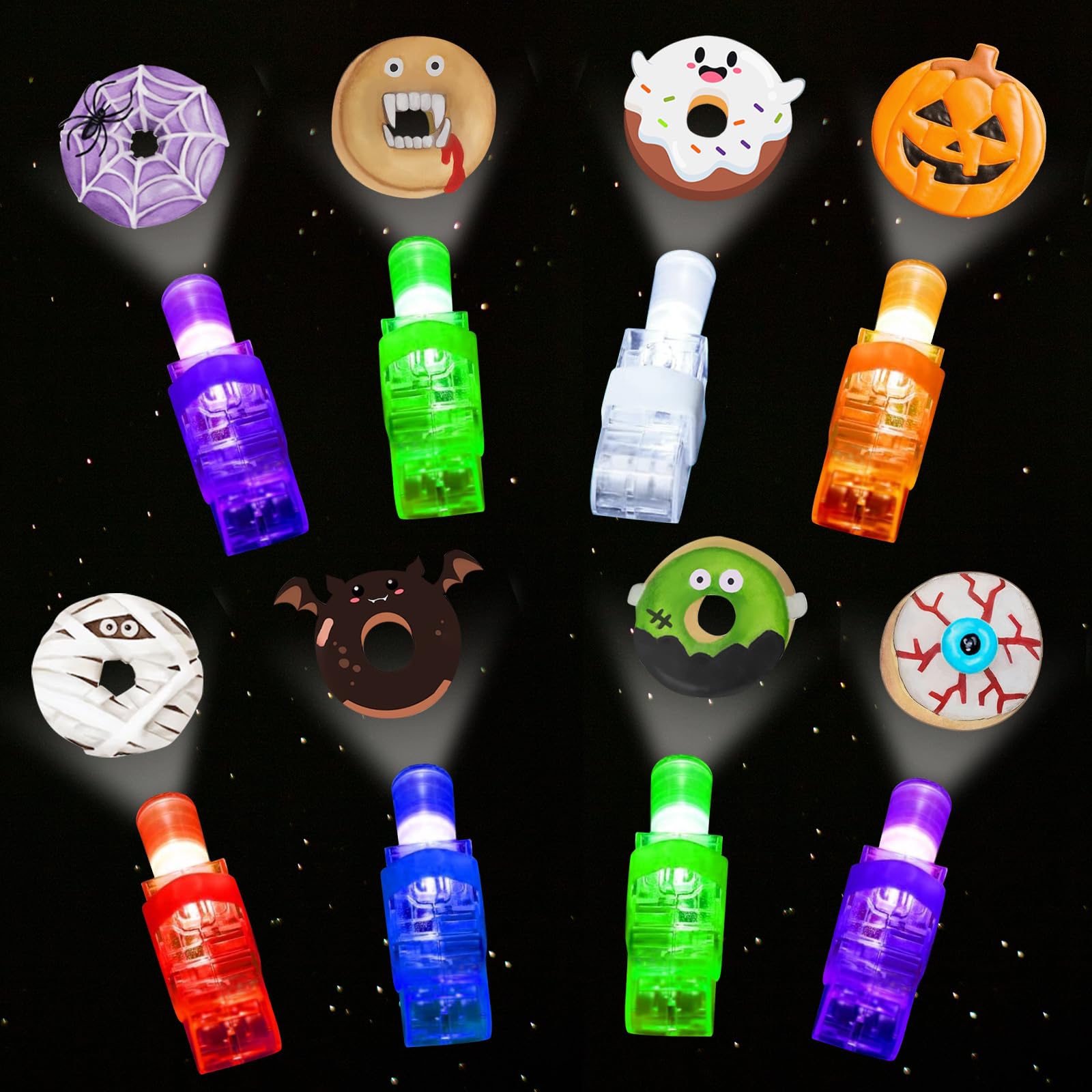 Halloween Party Favors for Kids: 32PCS Finger Lights Glow in the Dark Light Up Halloween Toys Bulk for Halloween Goodies Bags Fillers Classroom Prizes Halloween Treats Non Candy Party Supplies Gifts