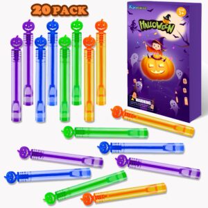 kannove halloween mini pumpkin bubble wands toys gifts for kids 20 pack,small halloween basket goodie bag stuffer fillers party favors prizes for toddlers,halloween trick or treat toys for boys girls