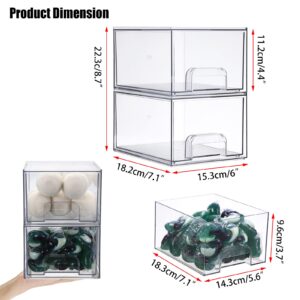 Sumnacon Laundry Pods Container Stackable Dishwasher Pods Container with Pull-out Handle Clear Laundry Pod Holder for Laundry Room Organization Storage Versatile Laundry Storage Containers for Vanity