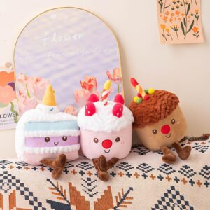 HMWQC Cake Plush Pillow Toy 9inch Cake Food Plush Toy Birthday Party Decoration Creative Plushies Birthday Gifts for Boys Girls, WQ5913JS44I49WA5T