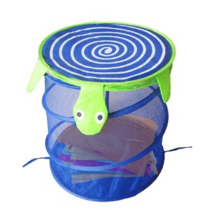 Generic Cute Animal Laundry Basket | Net Toy Storage | Mesh Laundry Storage | Laundry Hamper with Handle Foldable Laundry Bin, Animal Themed Laundry Basket Perfect for Plush Storage, Clothes, turtle