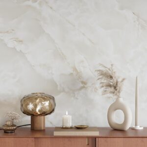 VEELIKE Cream Onyx Marble Contact Paper for Countertops Peel and Stick Waterproof Marble Countertop Contact Paper 15.7''x118'' Kitchen Countertop Peel and Stick Marble Wallpaper for Wall Counter Table